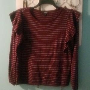 Sweet ruffle shoulder sweater